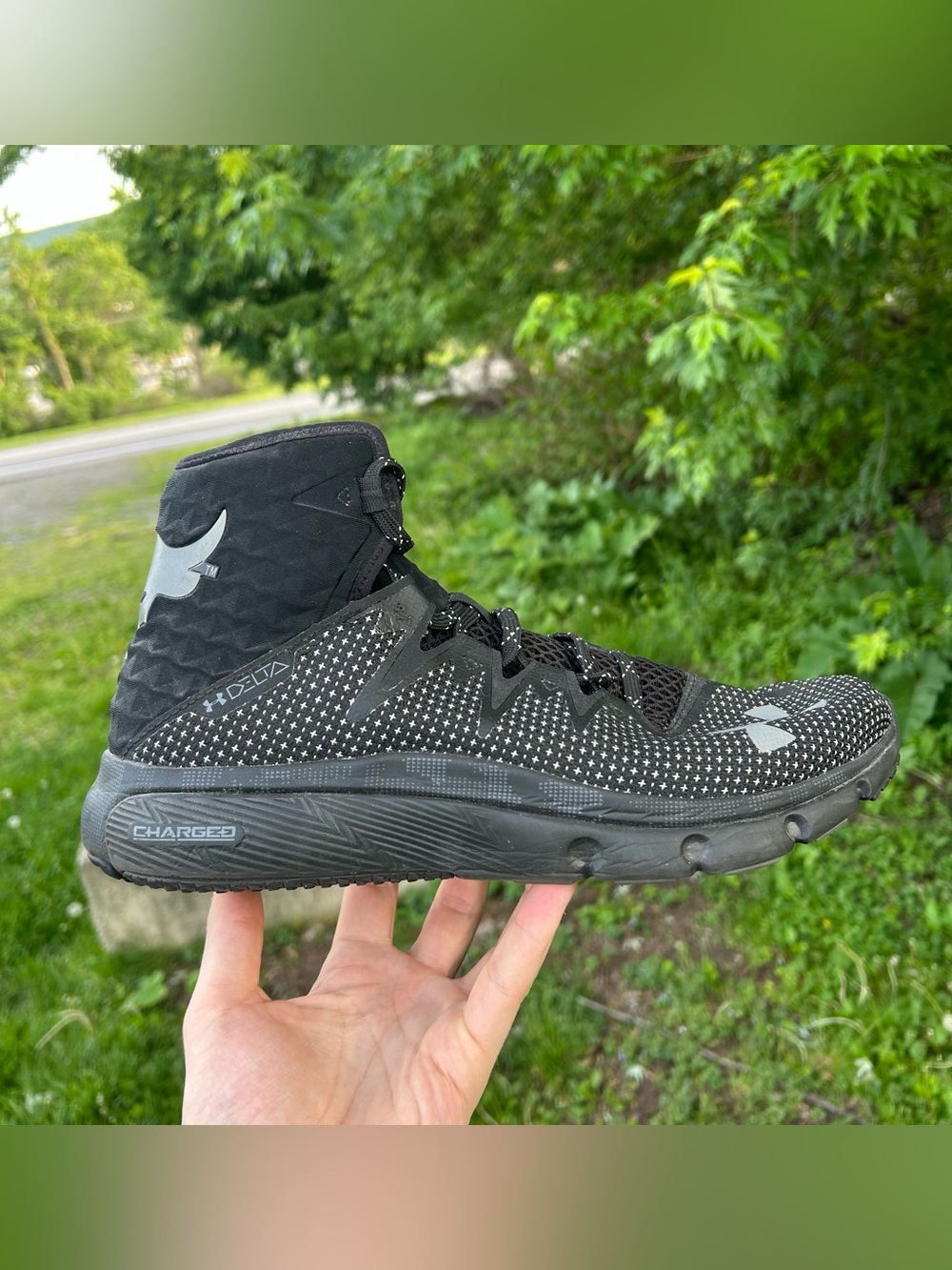 Under Armour Project Rock Highlight Delta Mens Sz 11 Training Sneakers Charcoal